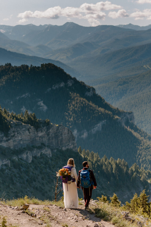 Backpacking Couple in the Mountains