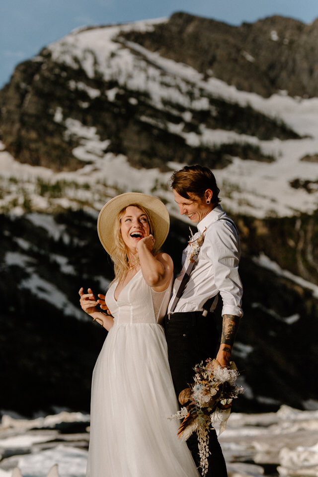 couple portraits in montana during elopement