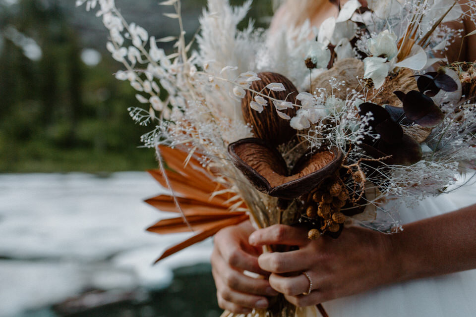 dried floral bouquet outdoors